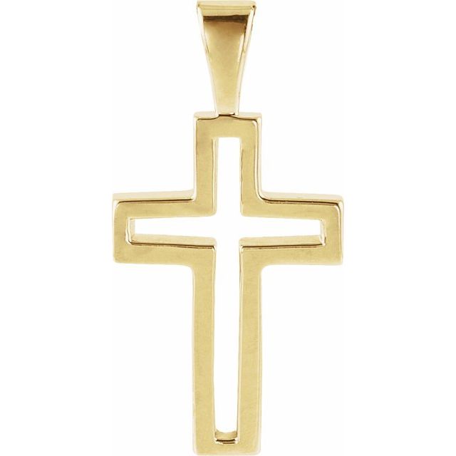 14K Yellow Cross Pendant