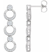 14k White 1/2 Ctw Natural Diamond Geometric Earrings