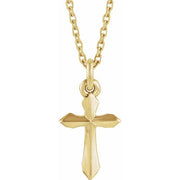 14k Yellow Cross 18' Necklace