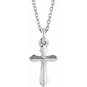 14k White Cross 18' Necklace