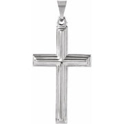 14K White 24x14 mm Cross Pendant