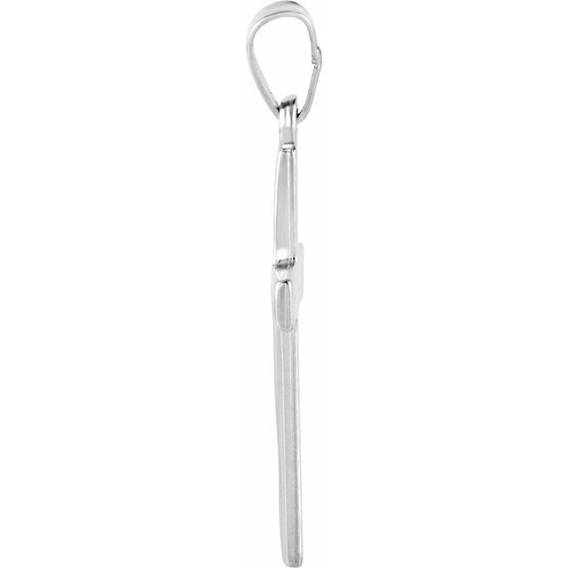 14K White 21x14 mm Cross Pendant