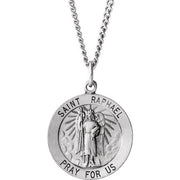 Sterling Silver 18 Mm Round St. Raphael 18' Necklace