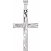 14K White 21x14 mm Cross Pendant