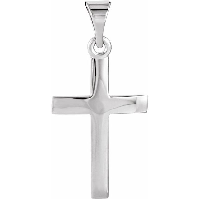 14k White Cross Pendant