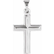 14K White 17x12 mm Cross Pendant