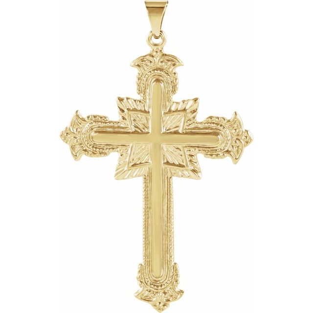 14K Yellow 47x31 mm Cross Pendant