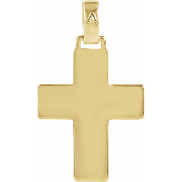 14k Yellow 30x24 Mm Cross Pendant