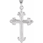 14K White 24x17.5 mm Cross Pendant