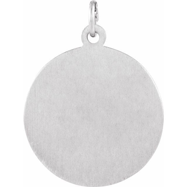Sterling Silver 22 mm Round St. Francis of Assisi Medal 24' Necklace