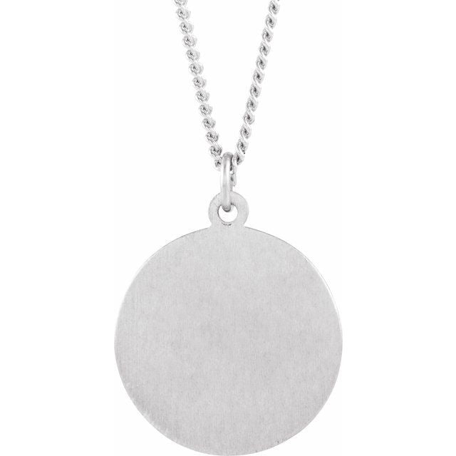 Sterling Silver 18 mm Round St. Francis of Assisi Medal 18' Necklace