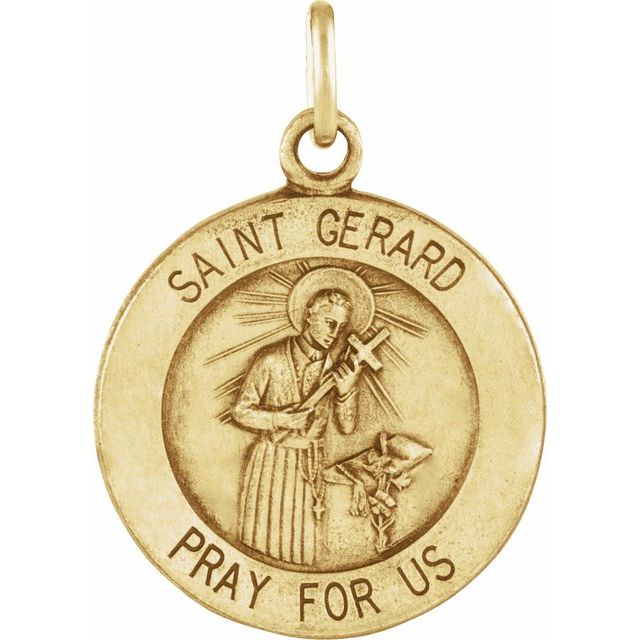 14K Yellow 12 mm St. Gerard Medal