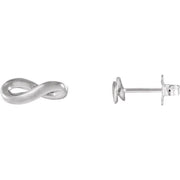 14k White Infinity-inspired Earrings