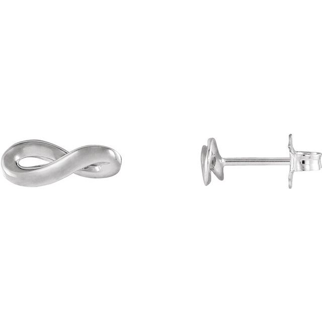 14k White Infinity-inspired Earrings
