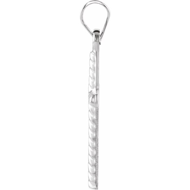 14K White Cross Pendant