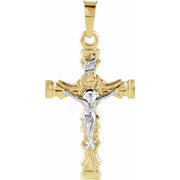 14k Yellow/white 21.5x14.5 Mm Crucifix Pendant