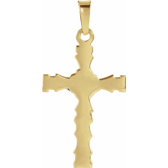 14k Yellow/white 21.5x14.5 Mm Crucifix Pendant