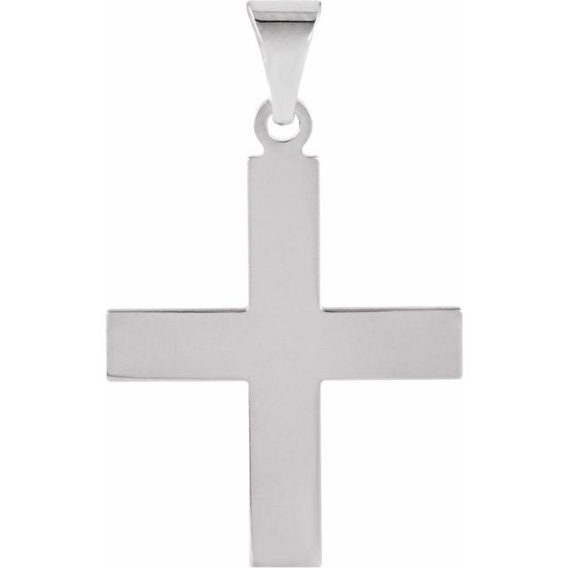 14k White 15.5x14 Mm Greek Cross Pendant
