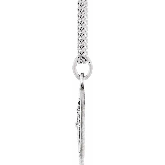 Sterling Silver 15 mm Round St. Patrick 18' Necklace