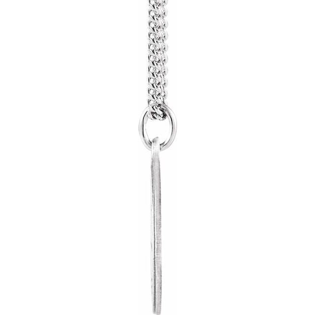 Sterling Silver 15 mm Round St. Luke Medal 18' Necklace