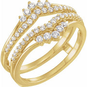 14k Yellow 1/2 Ctw Natural Diamond Ring Guard