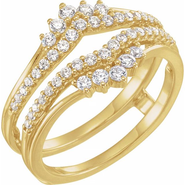 14k Yellow 1/2 Ctw Natural Diamond Ring Guard