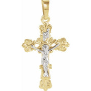 14K Yellow/White 20.5x15 mm Crucifix Pendant