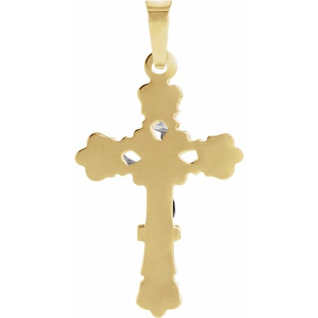 14K Yellow/White 20.5x15 mm Crucifix Pendant