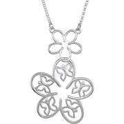 Sterling Silver Flower & Butterfly 18' Necklace
