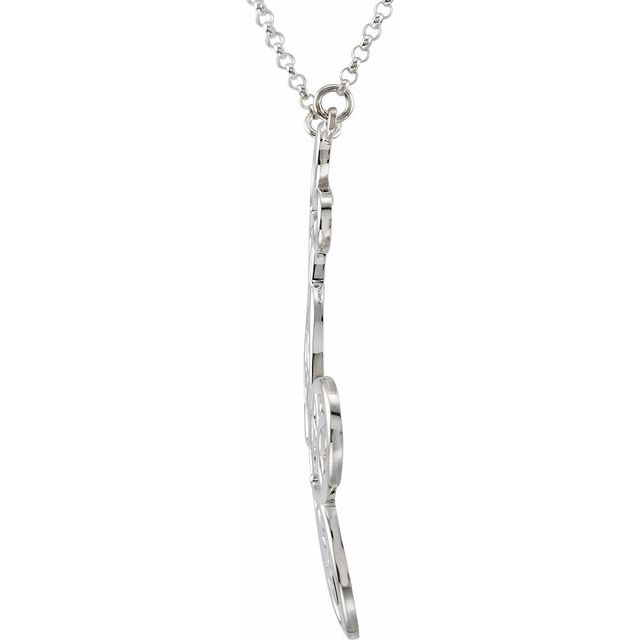 Sterling Silver Flower & Butterfly 18' Necklace