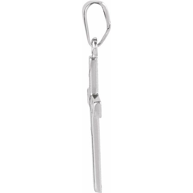 14K White 18x12 mm Cross Pendant