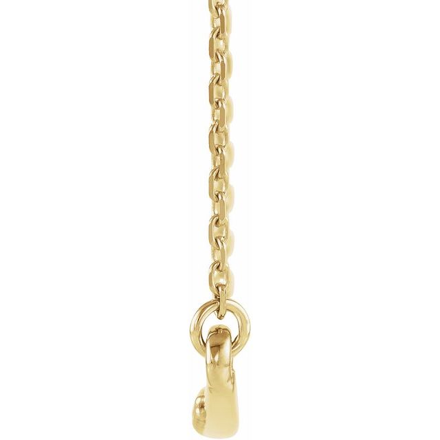 14k Yellow .05 Ctw Natural Diamond Curved Bar 16-18' Necklace
