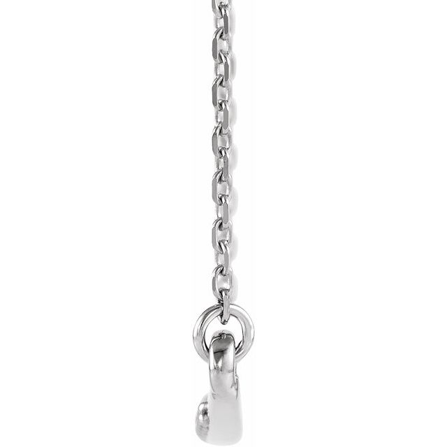 14k White .05 Ctw Natural Diamond Curved Bar 16-18' Necklace