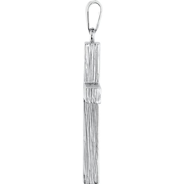 14K White 30x20 mm Cross Pendant
