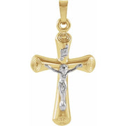 14K Yellow/White 22x15 mm Crucifix Pendant