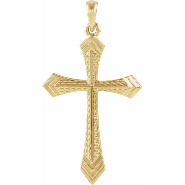 14k Yellow 32x21 Mm Cross Pendant