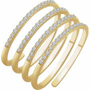 14k Yellow 1/2 Ctw Natural Diamond Spiral Ring