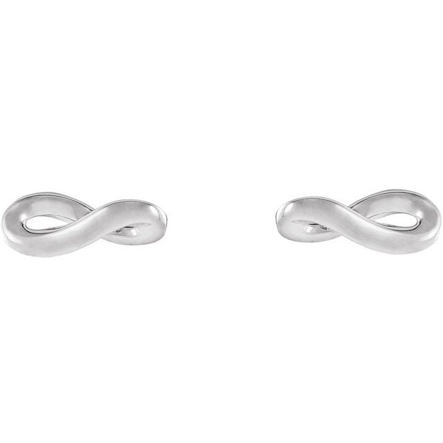 14k White Infinity-inspired Earrings