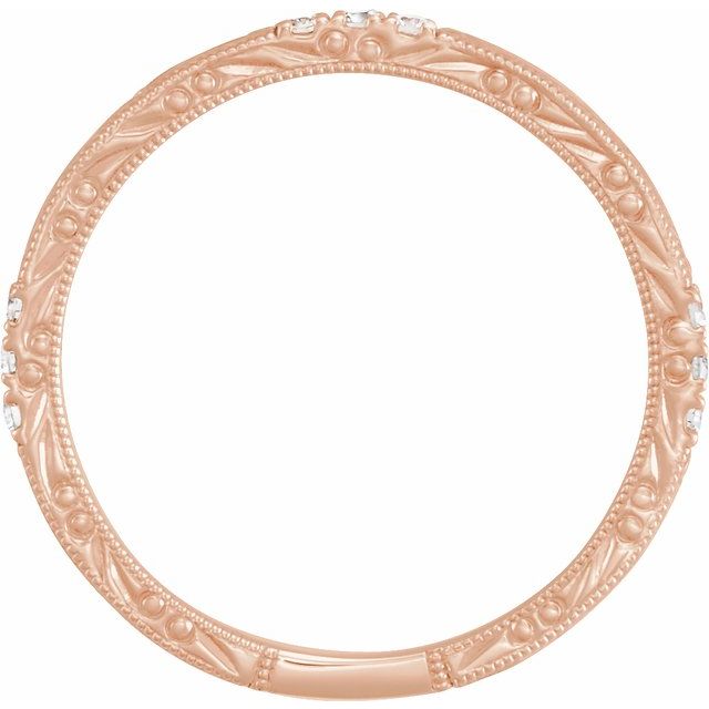 14k Rose 1/10 Ctw Natural Diamond Anniversary Band Size 6