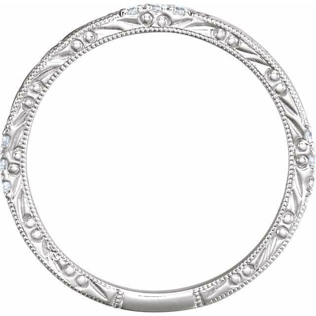 14k White 1/10 Ctw Natural Diamond Anniversary Band Size 6