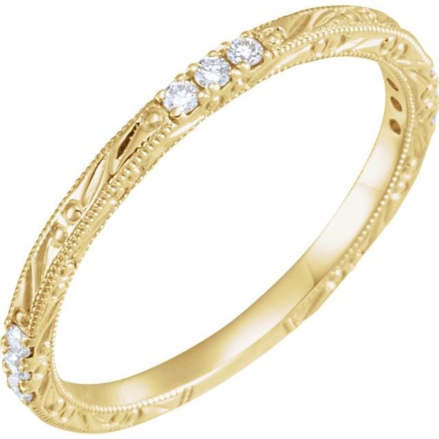 14k Yellow 1/10 Ctw Natural Diamond Anniversary Band Size 6