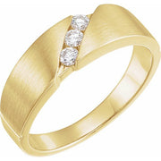 14K Yellow 1/5 CTW Natural Diamond 3-Stone Band Size 9.75