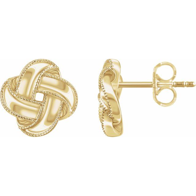 14k Yellow Knot Earrings