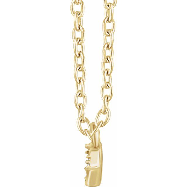14k Yellow .05 Ctw Natural Diamond Bar 16-18' Necklace