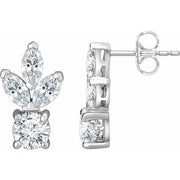 Sterling Silver Imitation White Cubic Zirconia  Earrings