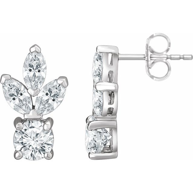 Sterling Silver Imitation White Cubic Zirconia  Earrings