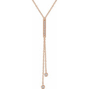 14k Rose 1/10 Ctw Natural Diamond 16-18' Y Necklace