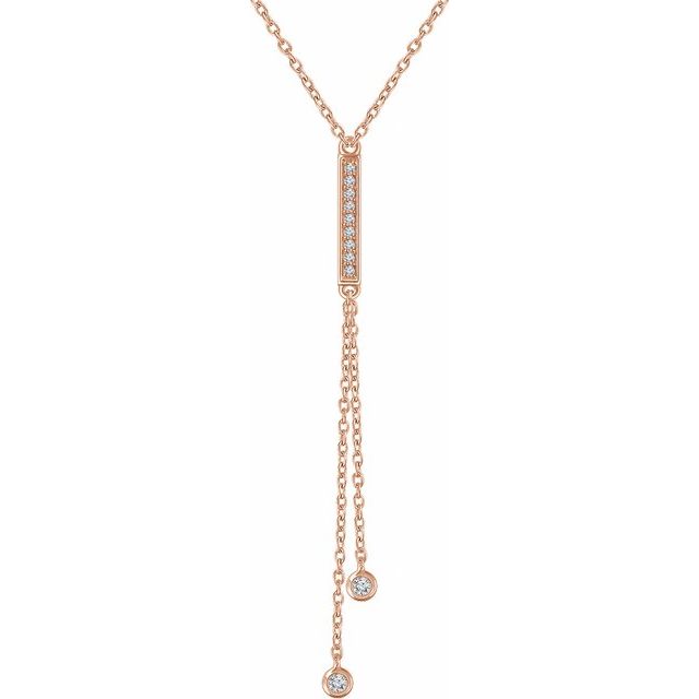 14k Rose 1/10 Ctw Natural Diamond 16-18' Y Necklace