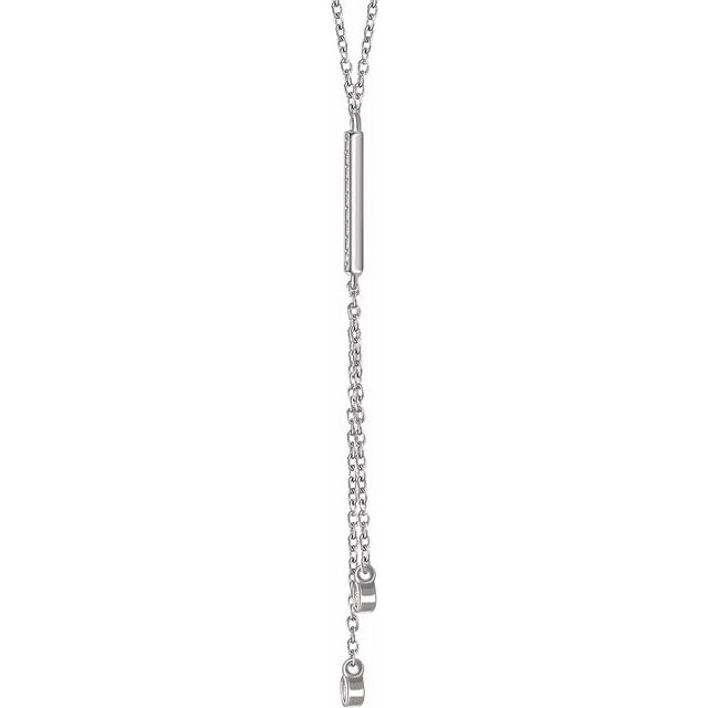 14k White 1/10 Ctw Natural Diamond 16-18' Y Necklace