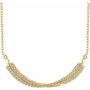 14k Yellow 1/4 Ctw Natural Diamond Twisted Bar 16-18' Necklace